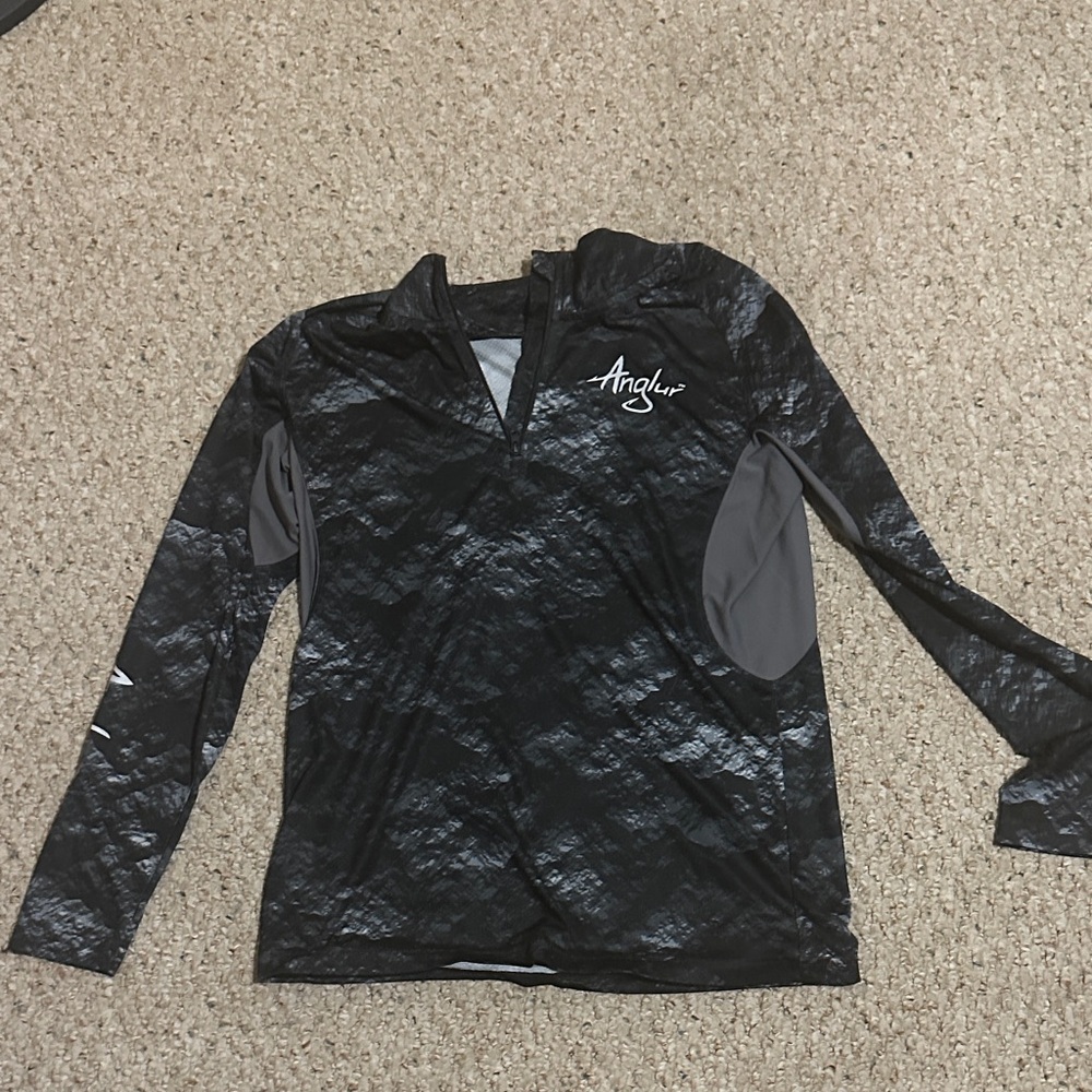 ANGL Black and Gray Long Sleeve Top